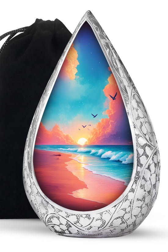 Peaceful Beach Memorial Urn For Ashes - Large Sized Urn For Adult Men