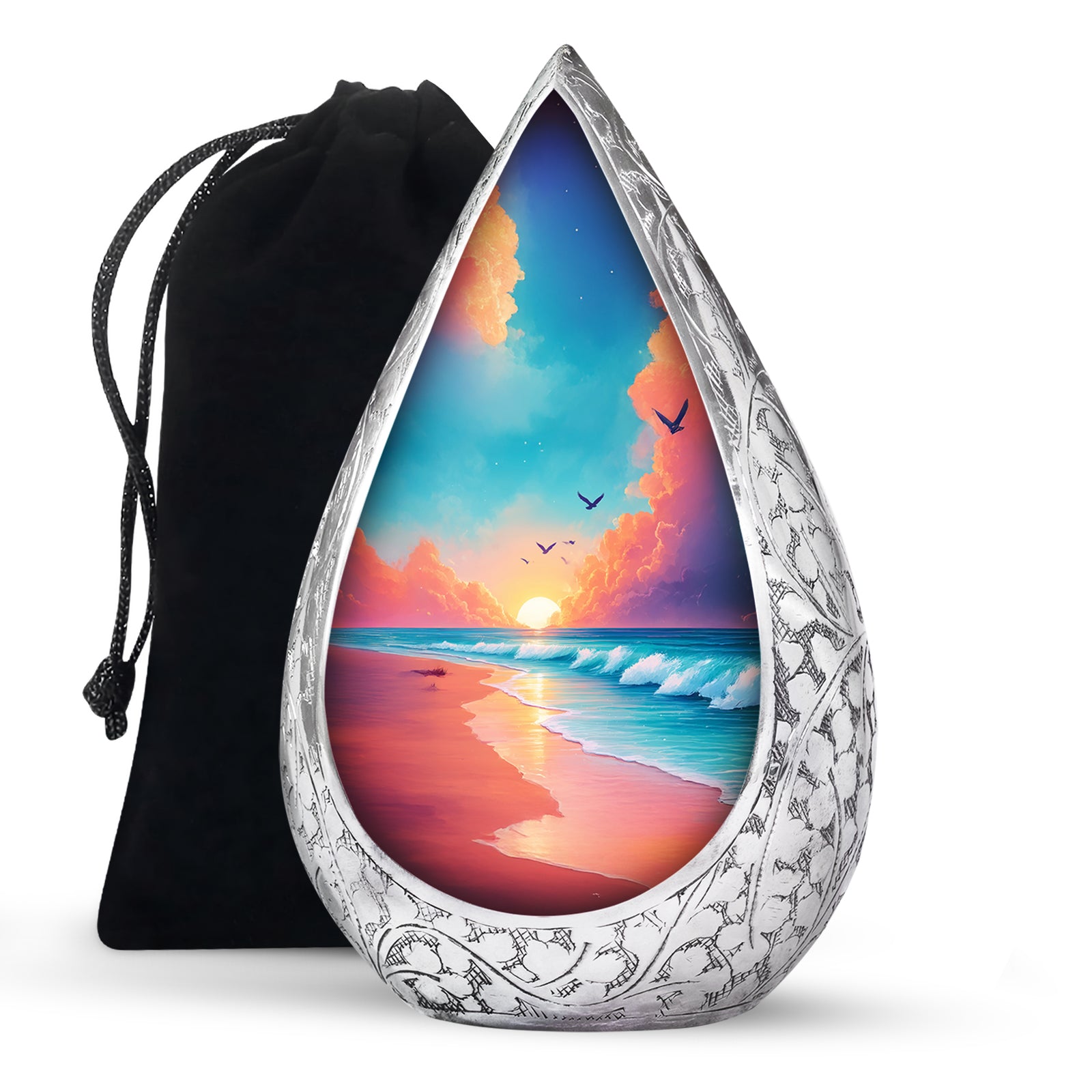 Peaceful Beach Memorial Urn For Ashes - Large Sized Urn For Adult Men