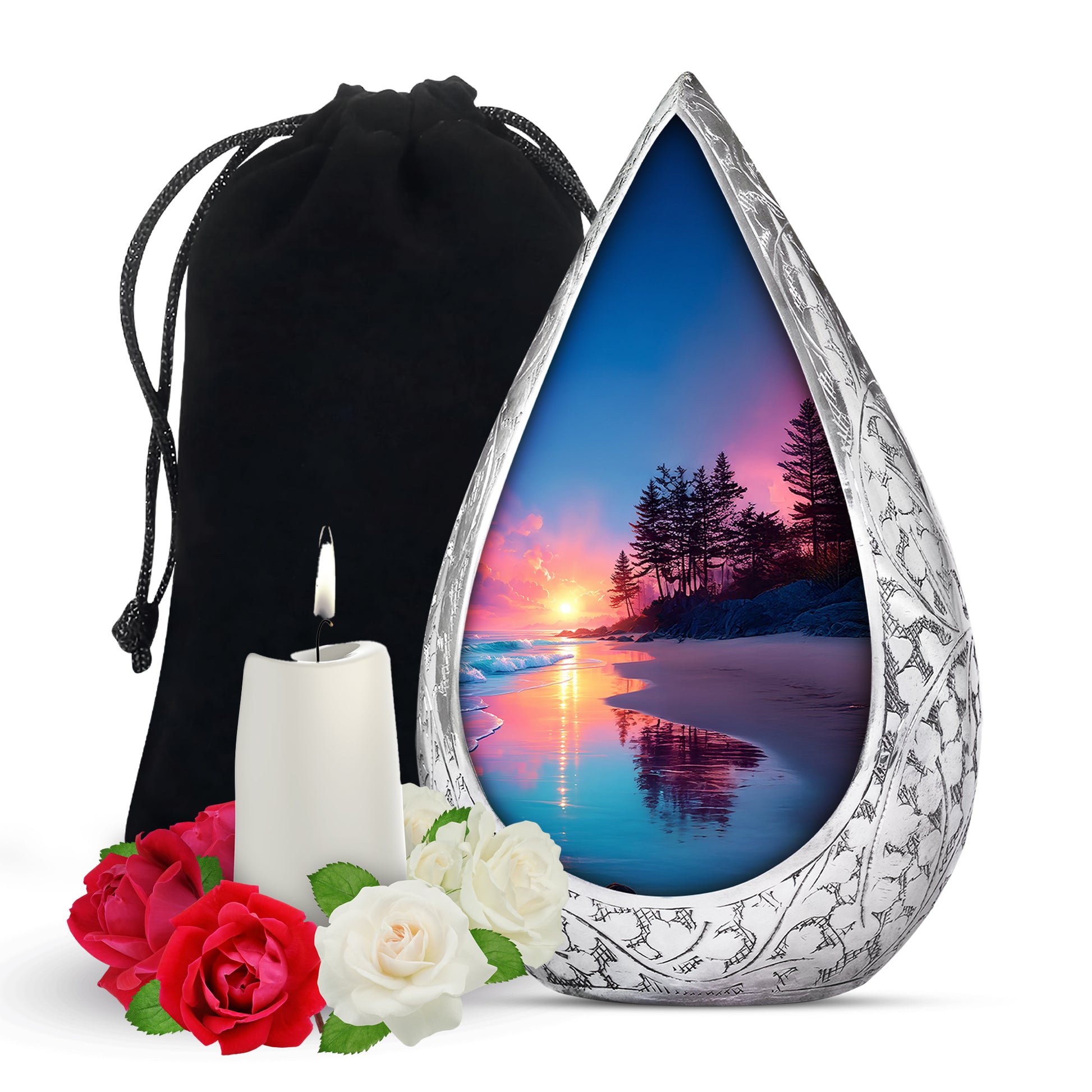 Seashore Memorial Urn For Ashes - Coastal Cremation Urn For Burial