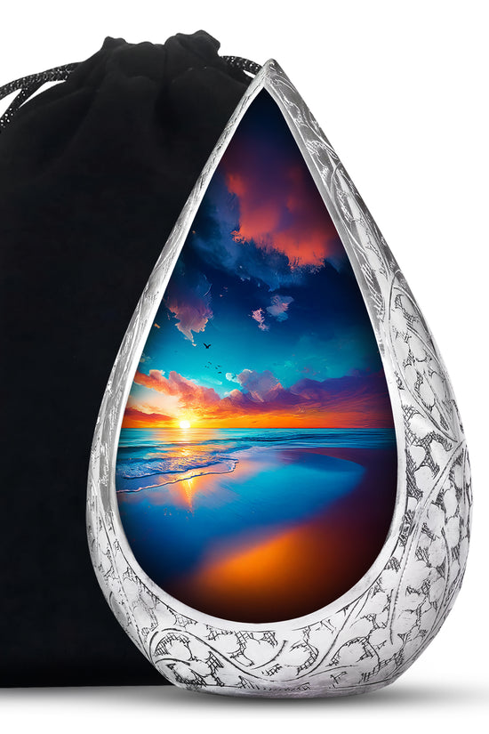 Beautiful Beach Funeral Urn - Peaceful Cremation Urn For Loved Ones
