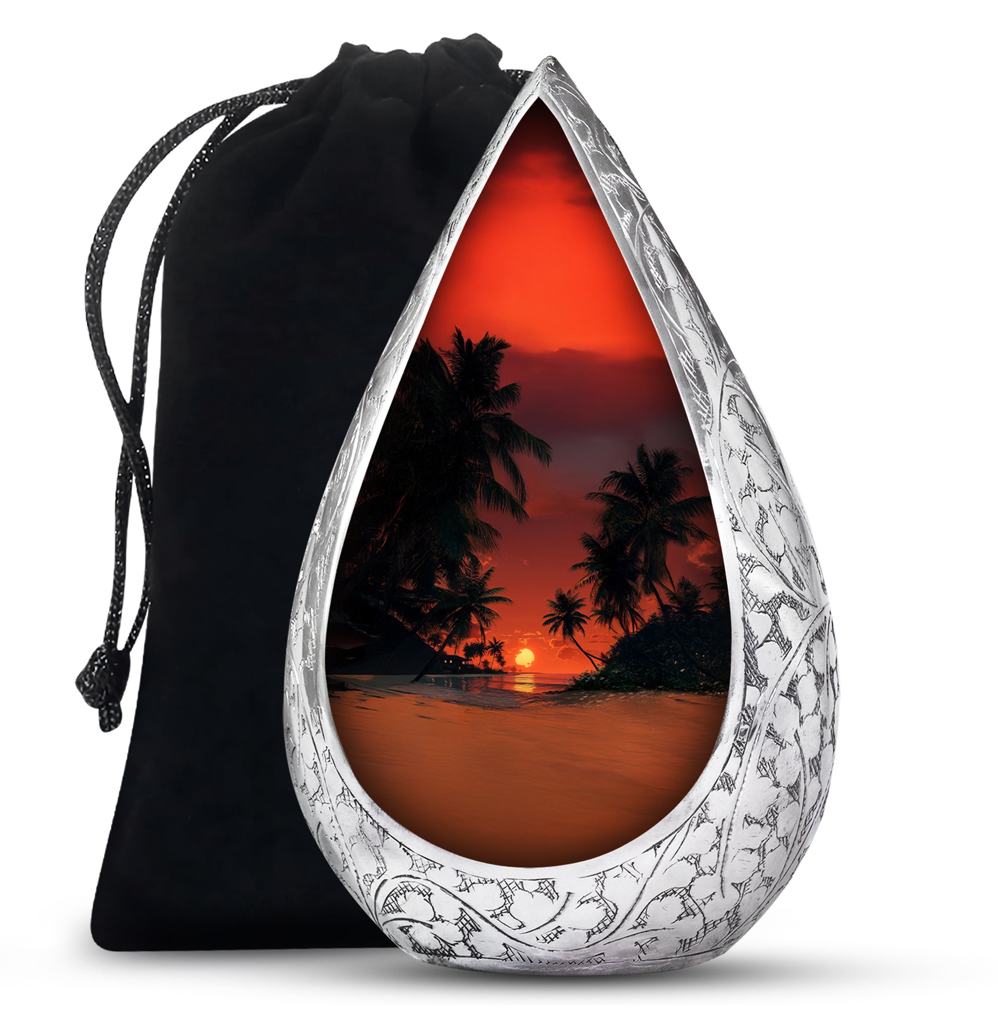 Ocean Sunset Memorial Urn - Island Sunset Design For Male & Female