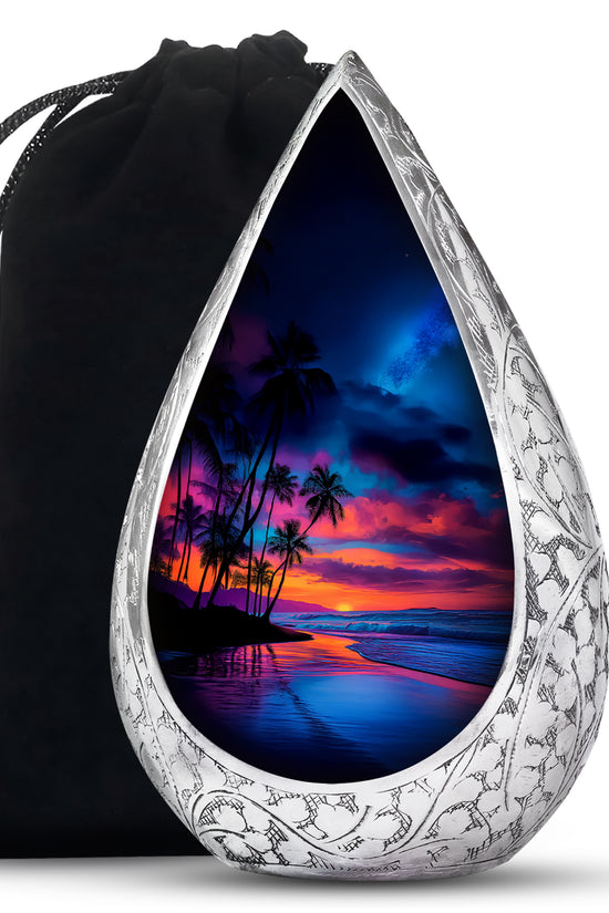 Beautiful Beach Funeral Urn - Elegant Cremation Urn For Human Ashes