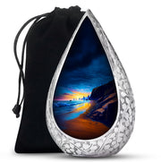 Coastal Sunset Landscape Urn – Ocean Cliff Cremation Urn For Burial