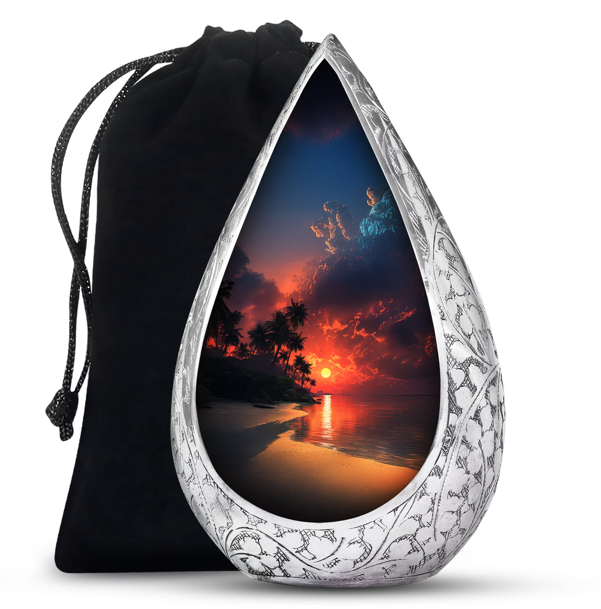 Ocean Sunset Funeral Urn - Beautiful Beach Cremation Urn For Male & Female
