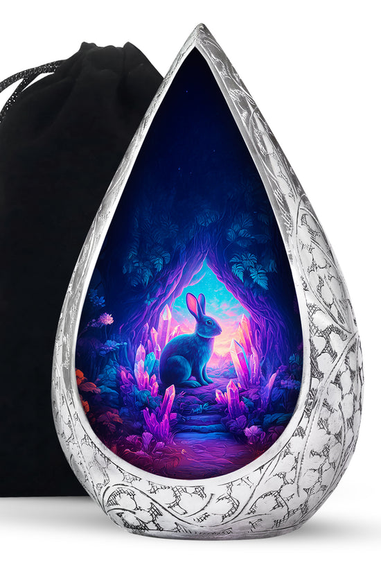 Mystic Rabbit Funeral Urn - Fantasy Crystal Cremation Urn For Burial