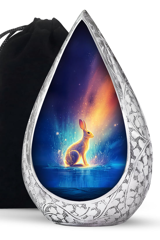 Golden Light Rabbit Cremation Urn - Peaceful Glow Memorial Urn For Human Ashes