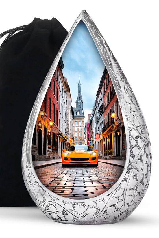 Luxury Orange Car Urn - Cremation Urn For Human Ashes