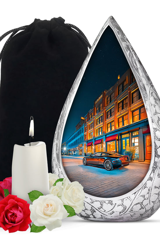 Night Street Car Urn - Decorative Cremation Urn For Adult
