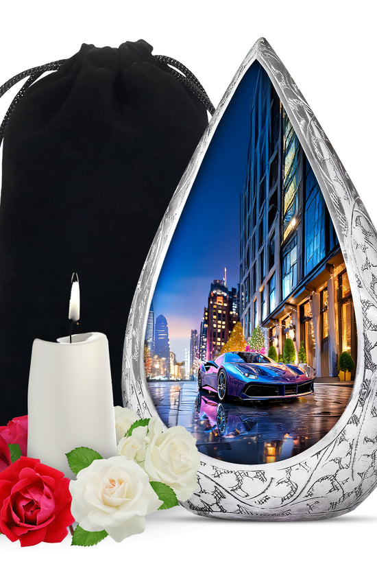 Neon Car Cremation Urn - Beautiful Memorial Urn For Male