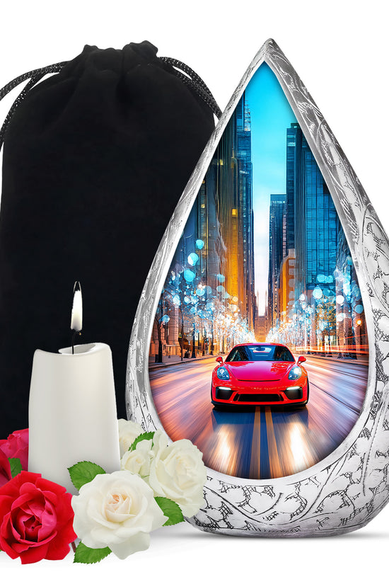 Red Supercar Speed Cremation Urn - Stylish Urn For Human Ashes