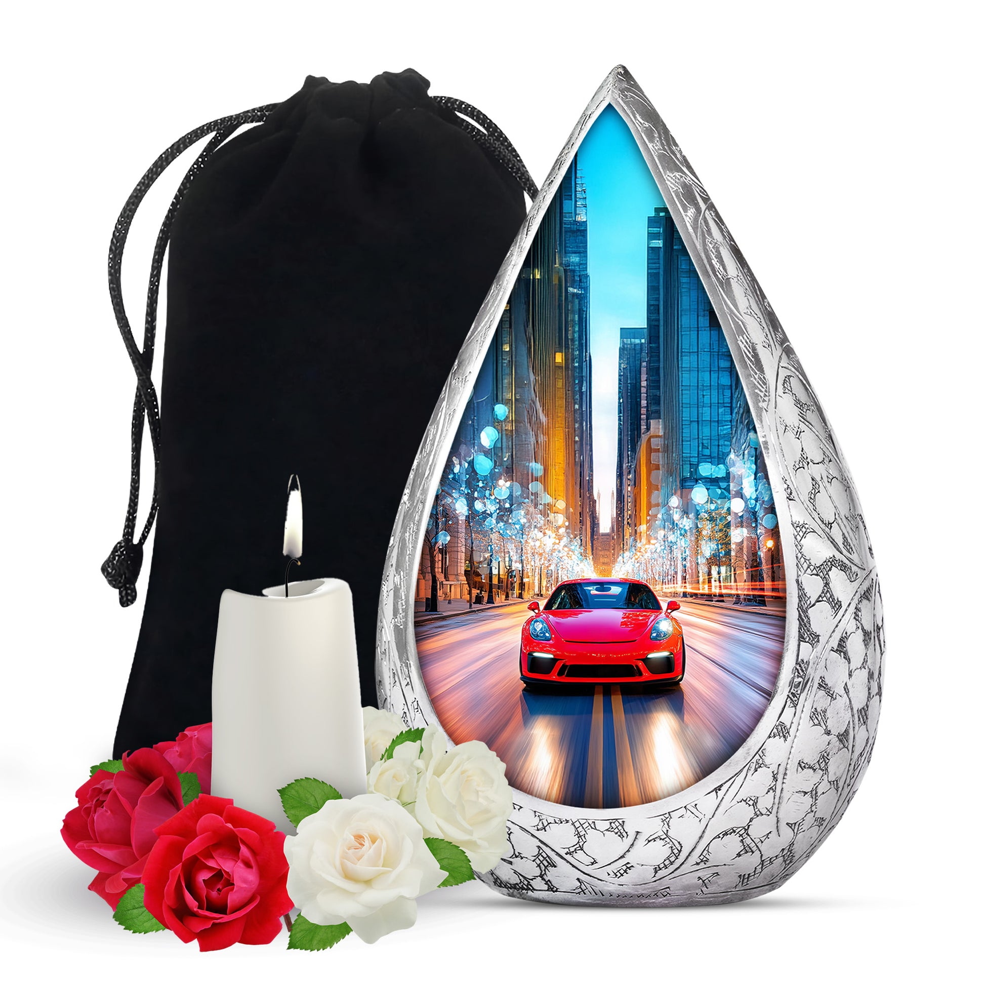 Red Supercar Speed Cremation Urn - Stylish Urn For Human Ashes