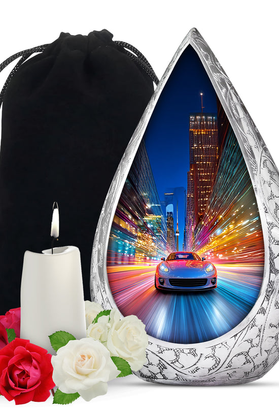 Speed Car Neon Urn - Cremation Urn For Loved Ones
