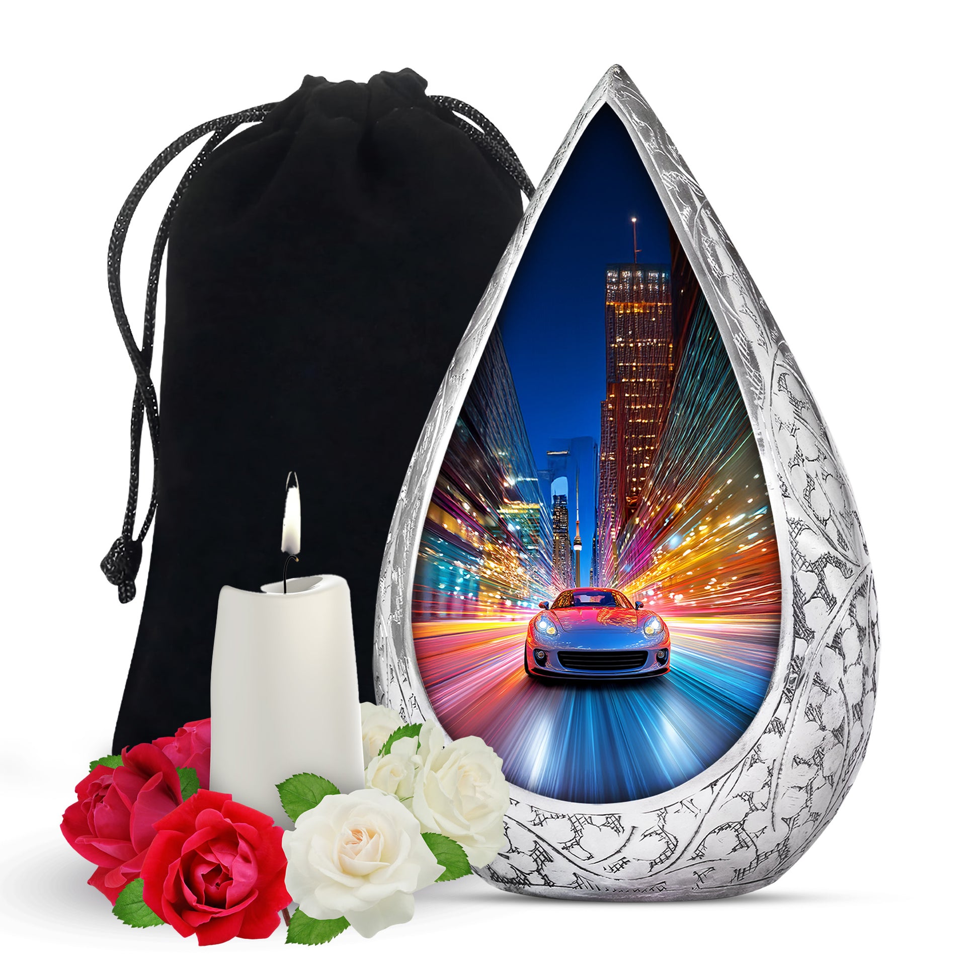 Speed Car Neon Urn - Cremation Urn For Loved Ones