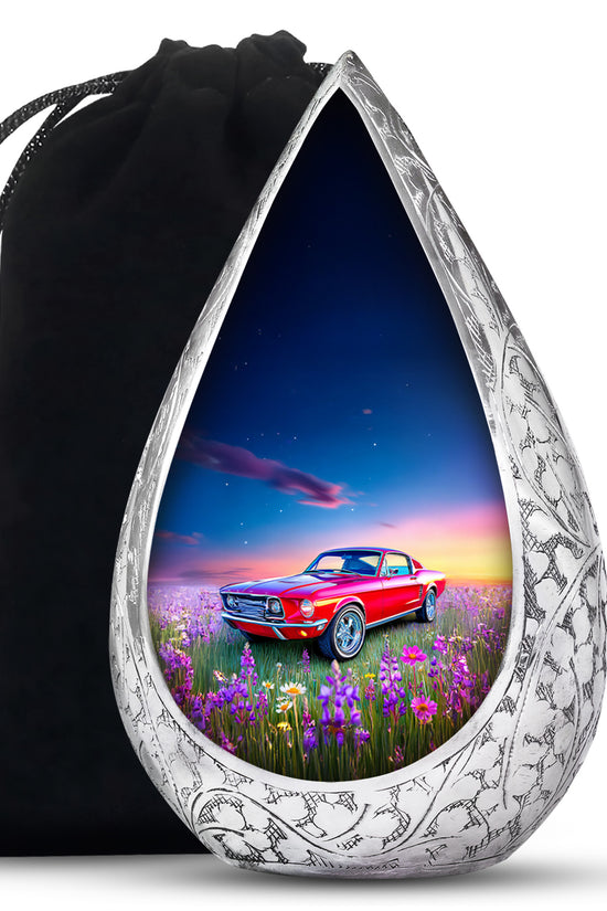 Classic Mustang Funeral Urn - Artistic Car Theme Urn For Human Ashes