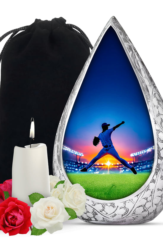 Baseball Pitcher Memorial Urn - Decorative Urn For Adult Male