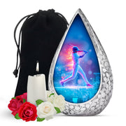 Neon Baseball Batter Cremation Urn - Memorial Urn For Loved Ones