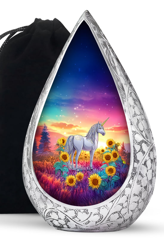 Beautiful Unicorn Urn - Sunset Memorial Urn For Male & Female