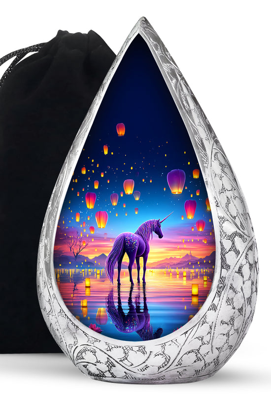 Sunset Unicorn Funeral Urn - Lantern Memorial Urn For Mother & Father