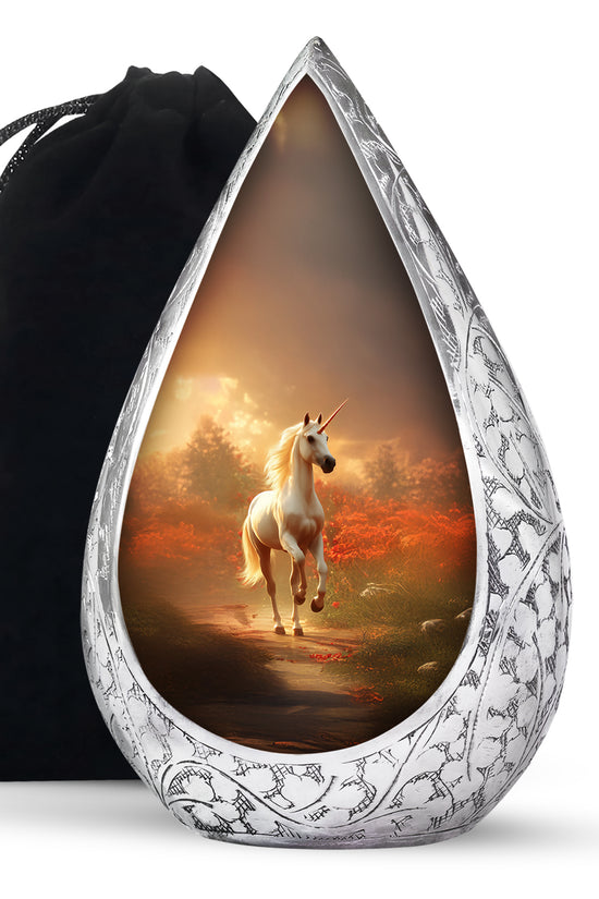 Golden Unicorn Funeral Urn - Forest Memorial Urn For Loved Ones Ashes