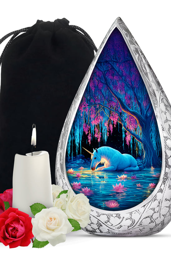 Unicorn Memorial Urn - Lotus Lake Funeral Urn For Loved Ones