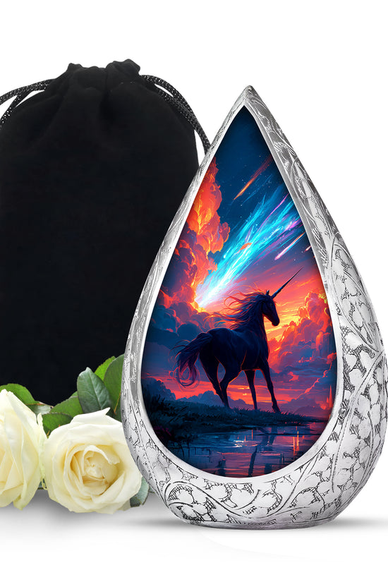 Artistic Unicorn Cremation Urn - Large Memorial Urn For Male & Female