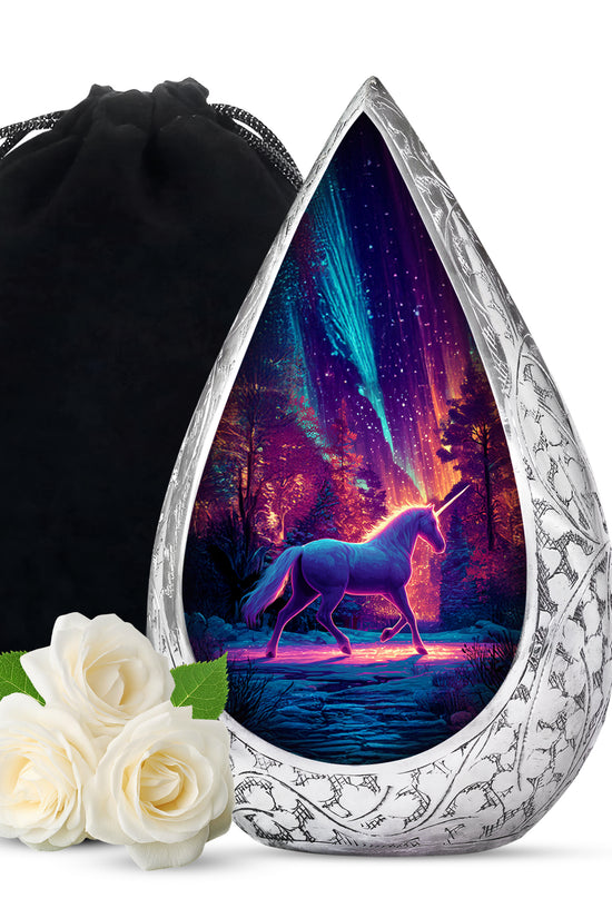 Purple Unicorn Cremation Urn - Fantasy Memorial Urn For Adult Ashes