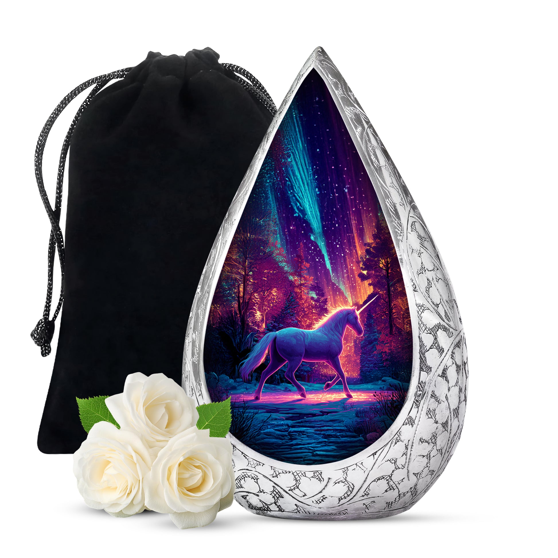 Purple Unicorn Cremation Urn - Fantasy Memorial Urn For Adult Ashes