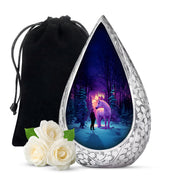 Unicorn Theme Memorial Urn - Purple Aluminium Funeral Urn For Ashes