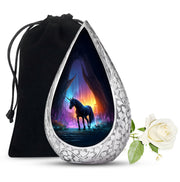 Black Unicorn Funeral Urn - Colourful Cremation Urn For Male & Female
