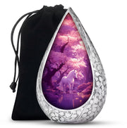 Beautiful Unicorn Cremation Urn - Purple Memorial Urn For Burial