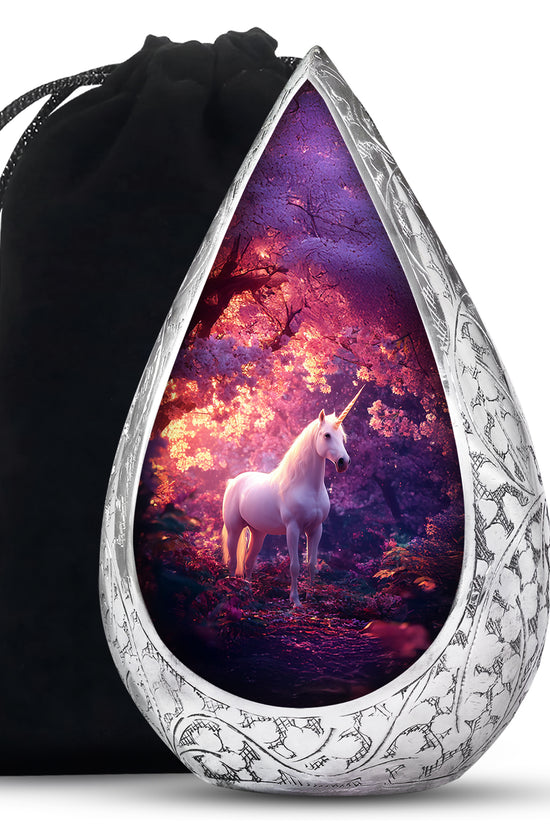 Magical Unicorn Memorial Urn - Blossom Forest Cremation Urn For Loved One