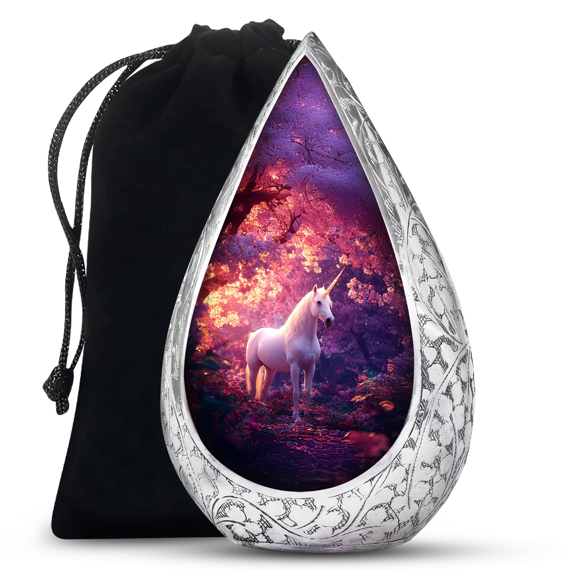 Magical Unicorn Memorial Urn - Blossom Forest Cremation Urn For Loved One