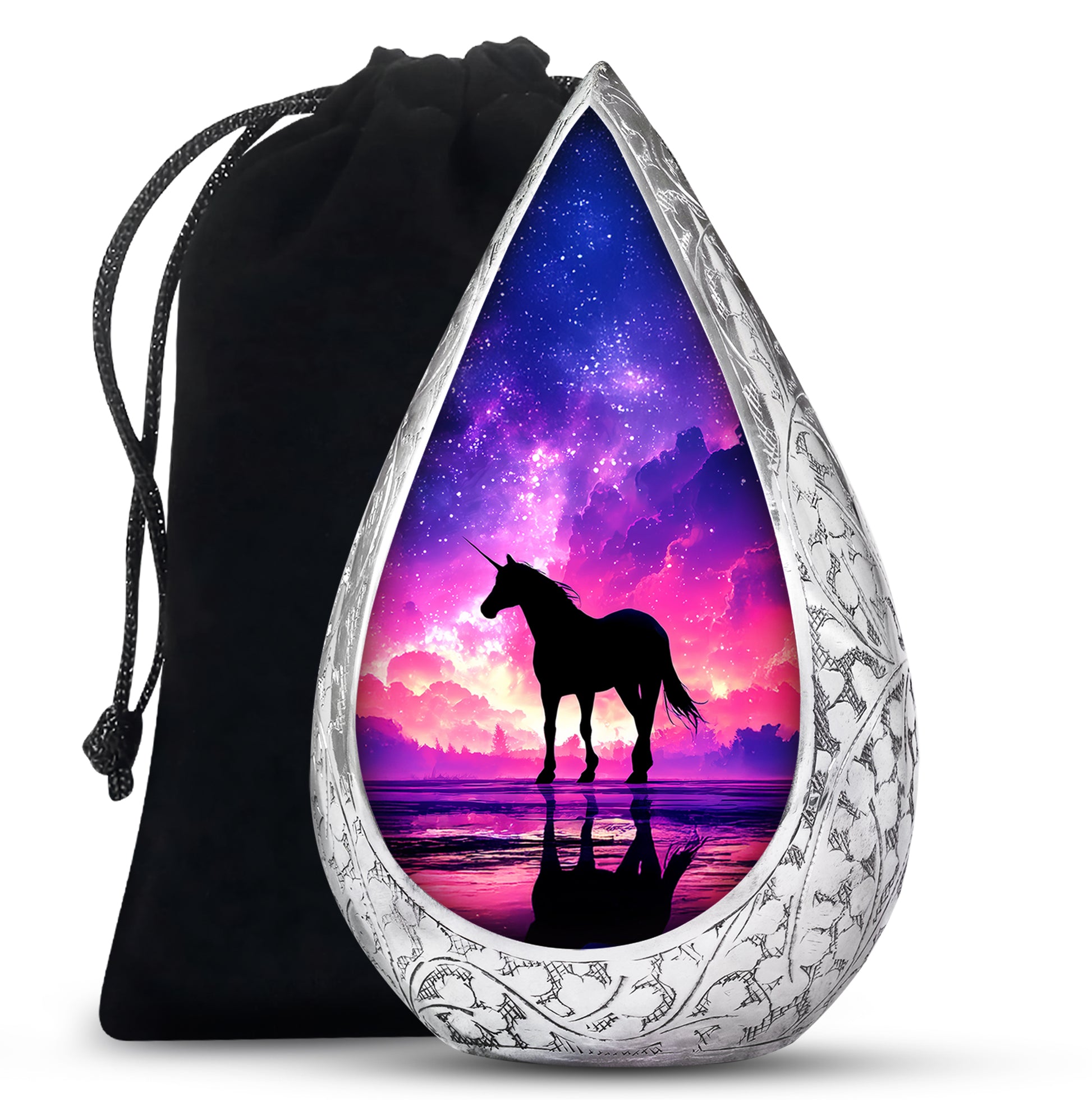 Galaxy Unicorn Cremation Urn - Fantasy Night Sky Memorial Urn For Burial