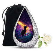 Black Cat Memorial Urn - Lavender Field Cremation Urn For Pet Ashes