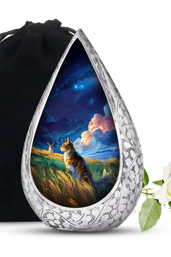 Cat Memorial Urn - Artistic Nature Funeral Urn For Pet Ashes