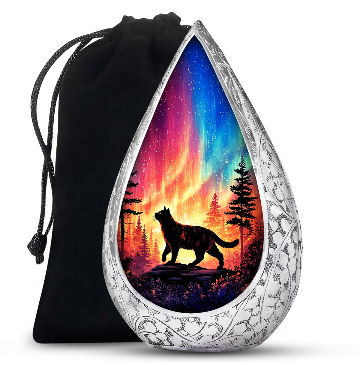 Cat Memroial Urn - Artistic Forest Cremation Urn For Pet Ashes