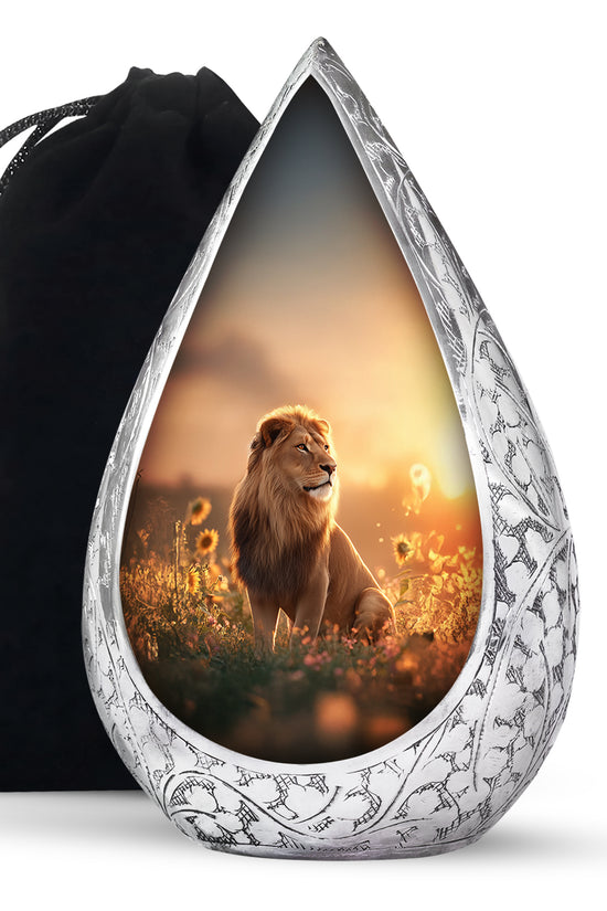 Resting Lion Cremation Urn - Urns For Human Ashes For Adults