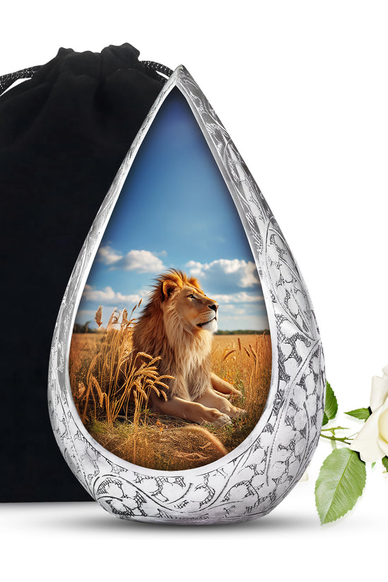 Unique Lion Memorial Urn - Nature Theme Funeral Urn For Ashes