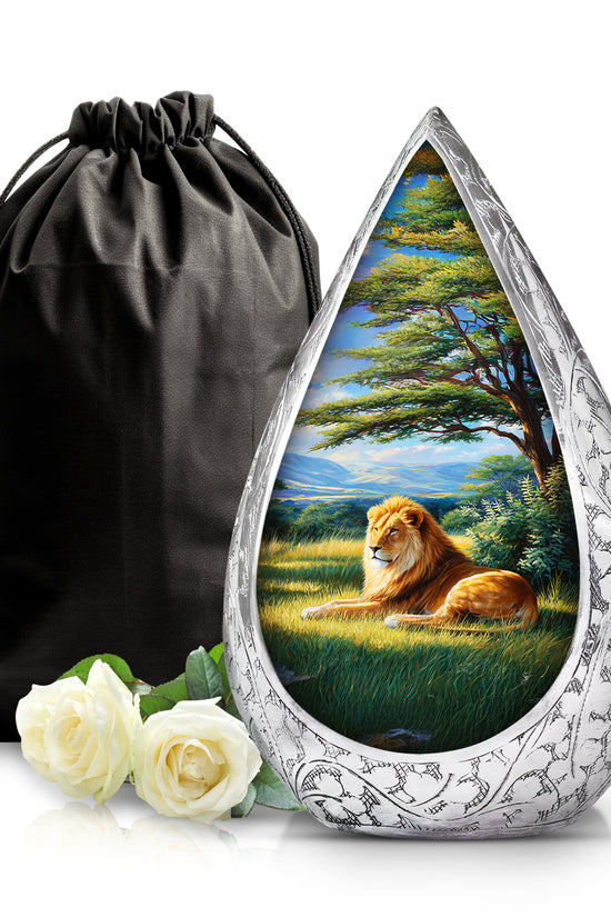 Mystic Lion Cremation Urn - Nature Valley Design Memorial Urn For Loved Ones
