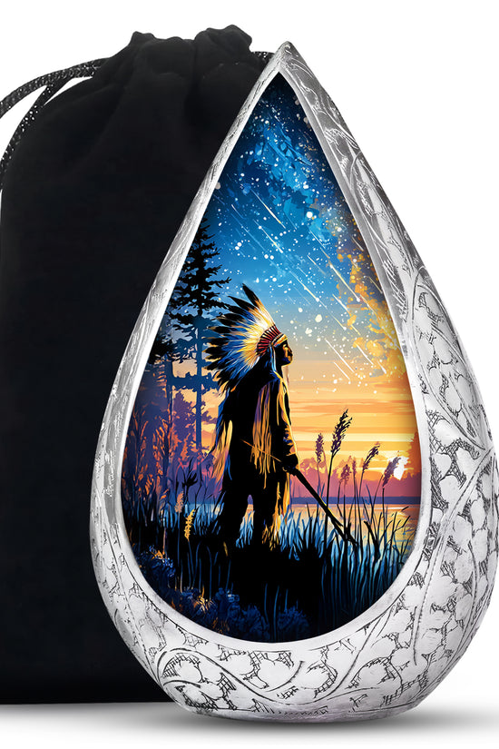 Native American Funeral Urn - Forest Cremation Urn For Human Ashes