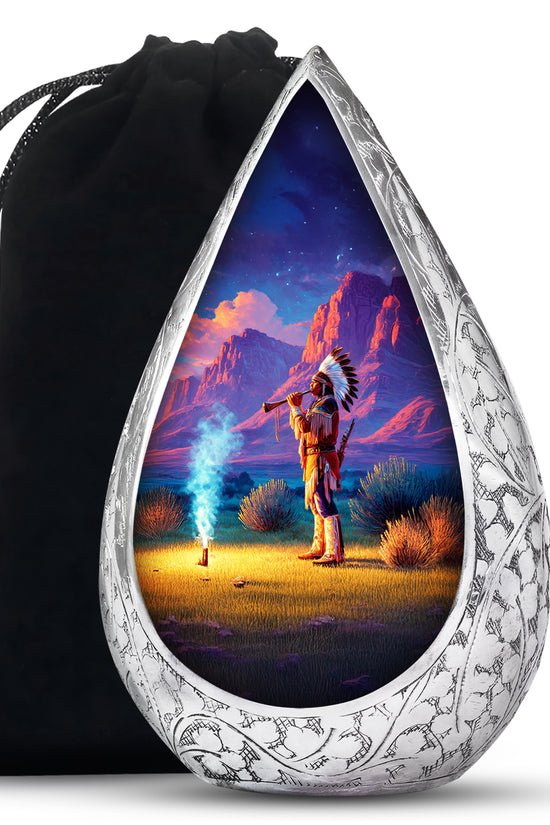 Native American Cremation Urn -Sunset Memorial Urn For Men