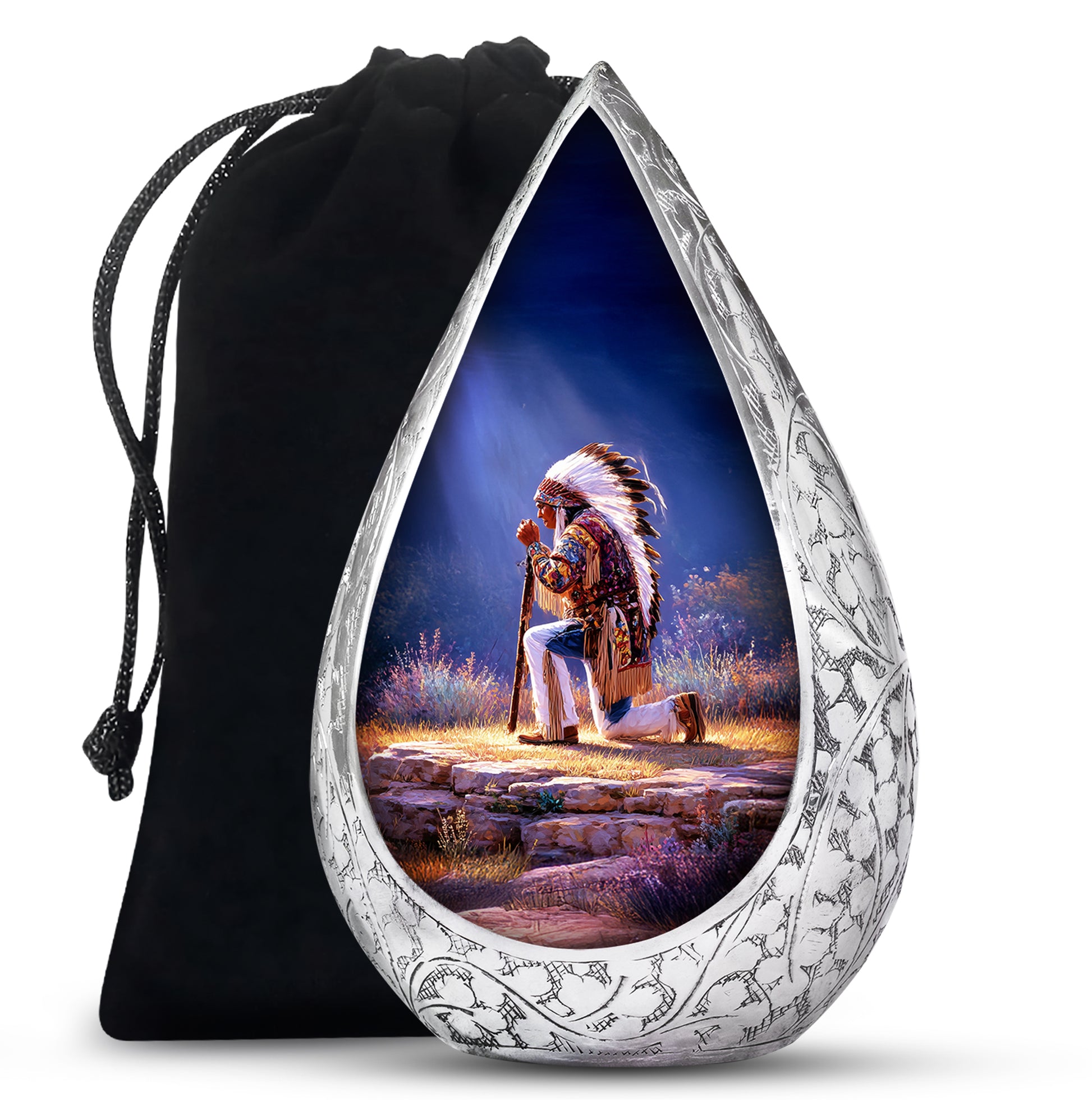 Native American Scenic Funeral Urn - Cremation Urn For Adult Ashes