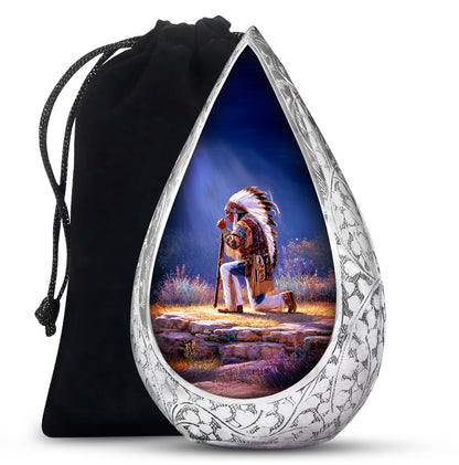 Native American Scenic Funeral Urn - Cremation Urn For Adult Ashes