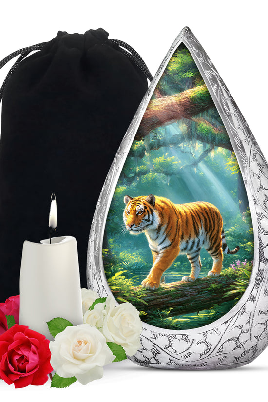 Tiger Memorial Urn - Jungle Wildlife Cremation Urn For Male Ashes