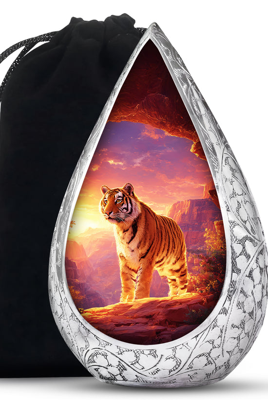 Tiger Tribute Memorial Urn - Sunset Mountain Cremation Urn For Dad