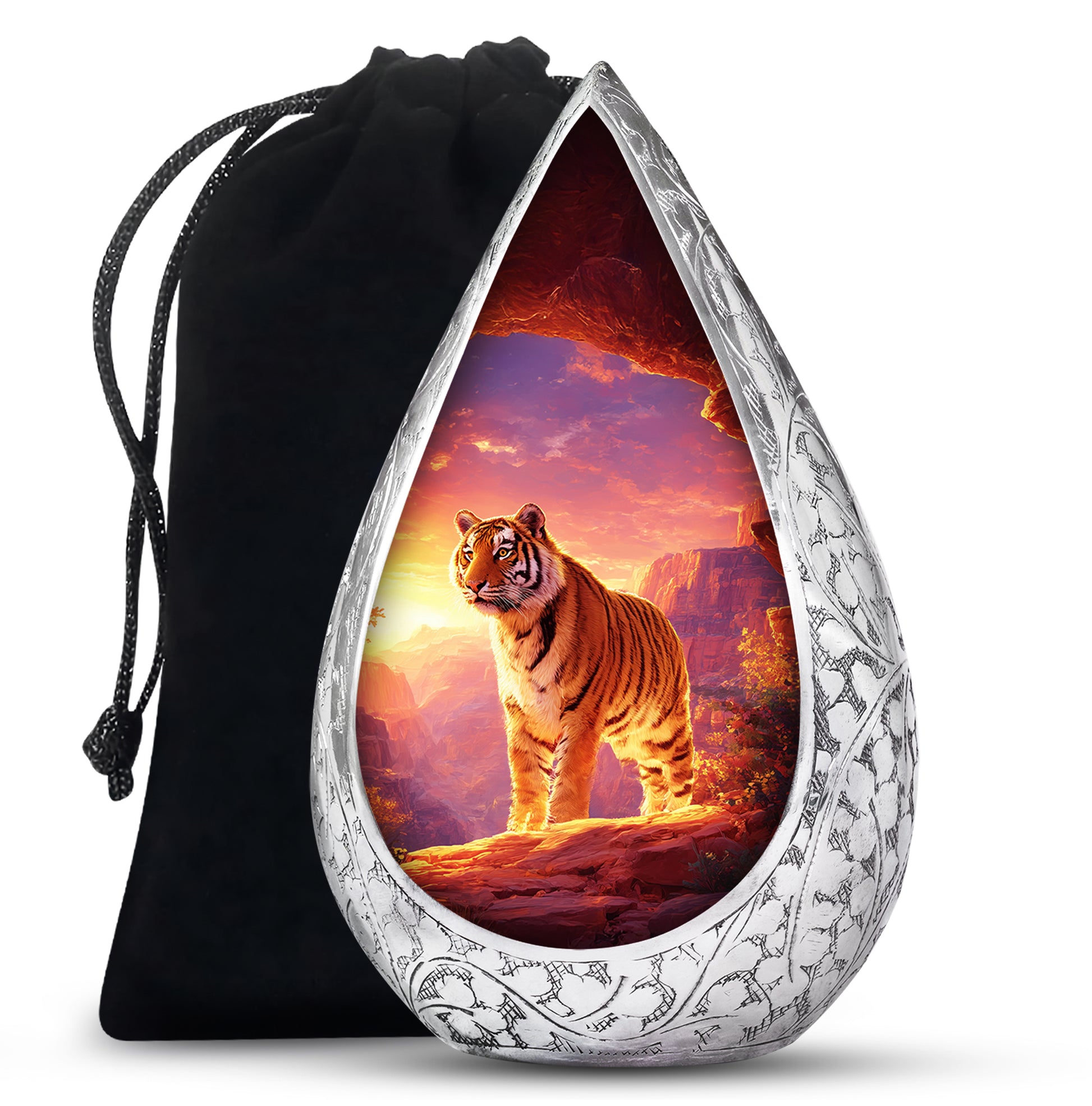 Tiger Tribute Memorial Urn - Sunset Mountain Cremation Urn For Dad
