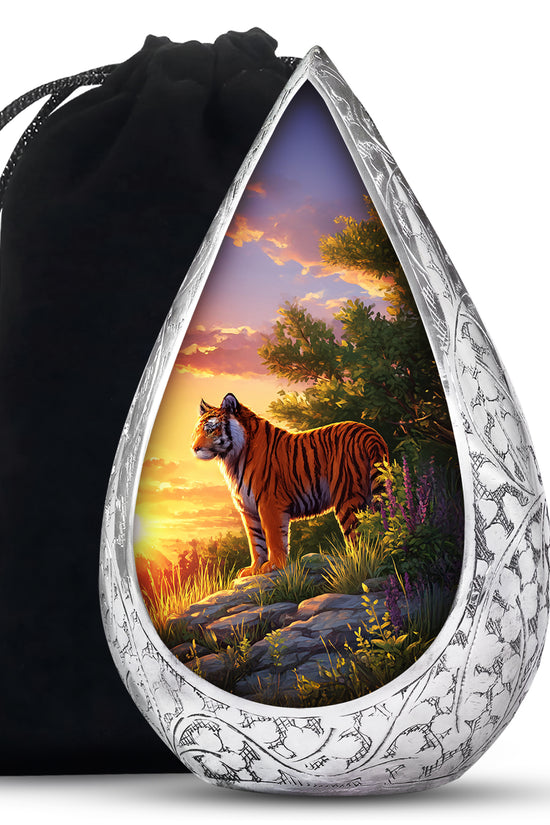 Tiger Funeral Urn - Wildlife Hill Design Memorial Urn For Loved Ones