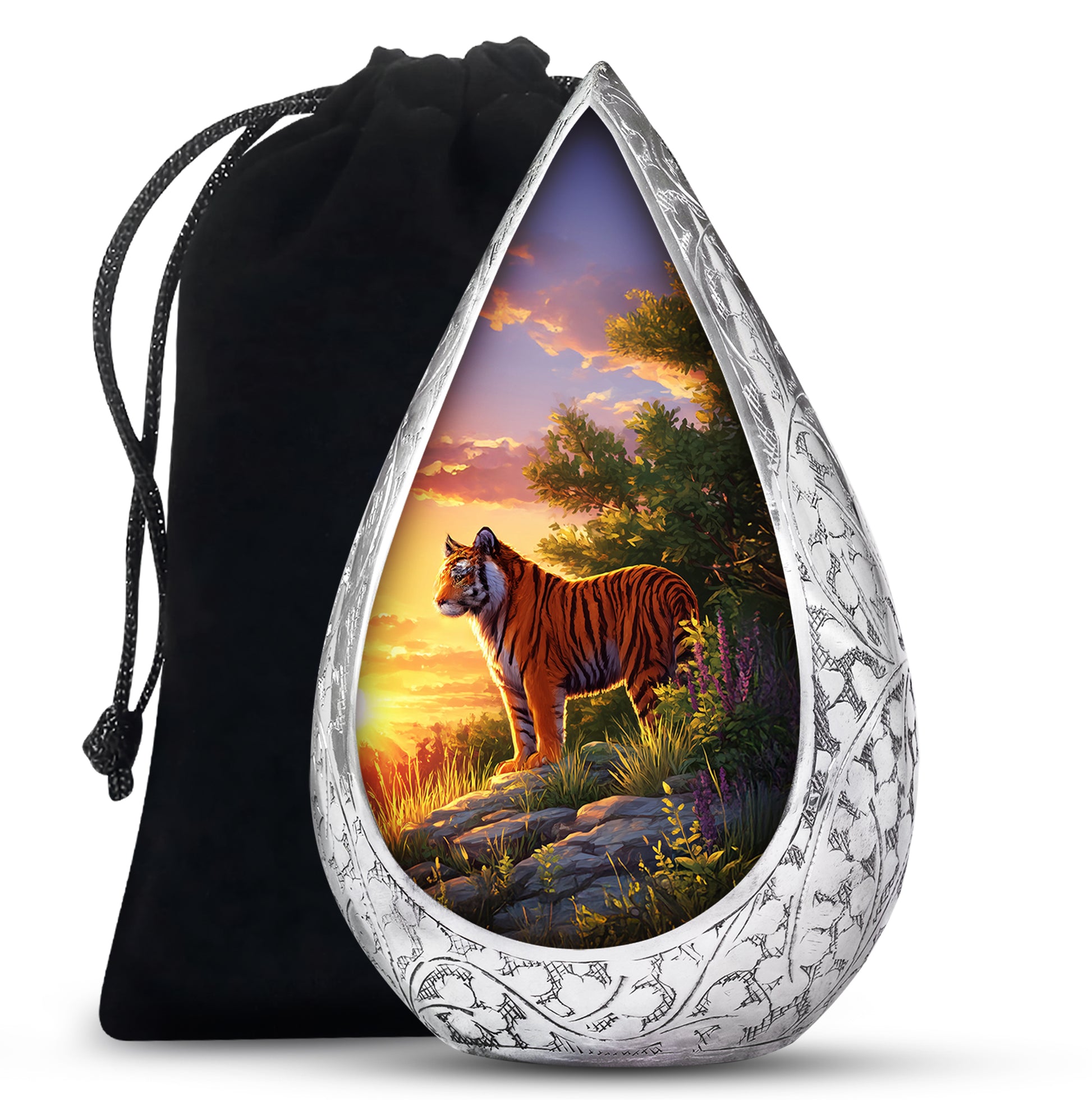 Tiger Funeral Urn - Wildlife Hill Design Memorial Urn For Loved Ones