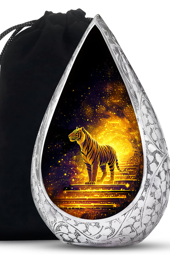 Golden Tiger Memorial Urn - Powerful Cremation Memorial Urn For Dad