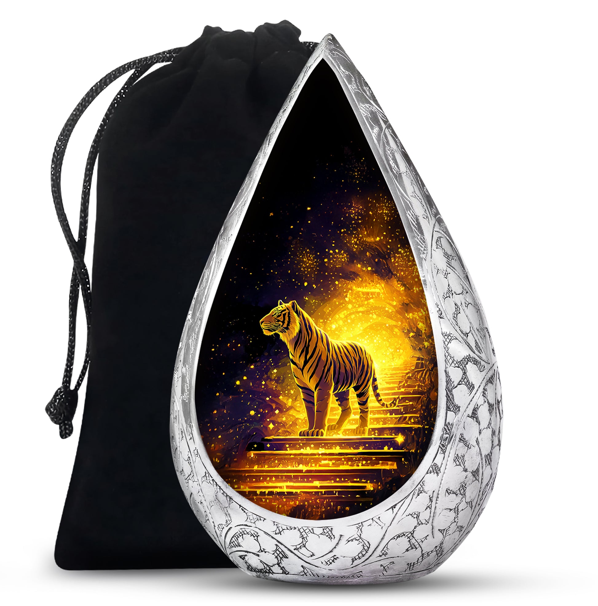 Golden Tiger Memorial Urn - Powerful Cremation Memorial Urn For Dad